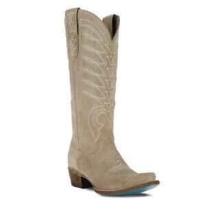 Lane Women's Squash Blossom Suede Tall Western Boots Coffee Turquoise Size 8 NWT